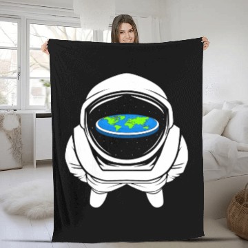 Discover Astronaut Job funny flat earth text design joke astronaut Fleece Blankets