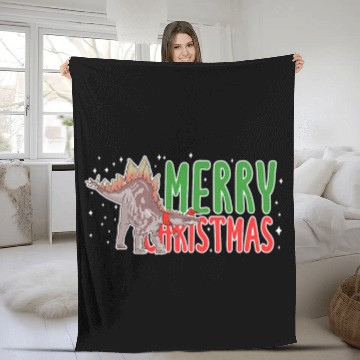 Discover Dinosaur Pet Christmas Stegosaurus Dinosaur xmass Dino Tree Fleece Blankets