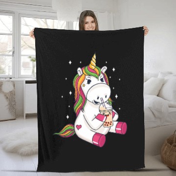 Discover Unicorn Pet Bubble Kawaii Unicorn Drinking Boba Tea Baseball Tees Fleece Blankets