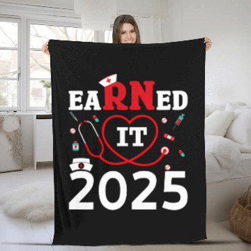 Discover nurses Job Earned It Registered nurses Class Of 2025 Nursing Graduation Fleece Blankets