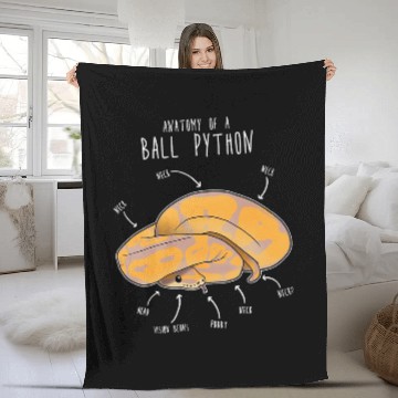 Discover Python Pet Anatomy of Banana Ball Python Fleece Blankets
