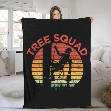 Discover Woodworker Job Arborist Tree Climber Logger Lumberjack Chainsaw Tree Squad Fleece Blankets