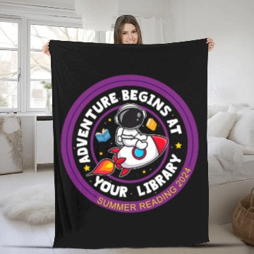 Discover Summer Reading Program 2024 Adventure Begins At Your Library Baseball Tees Fleece Blankets