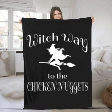 Discover Chicken Pet Halloween Pun Witch Way To The Chicken Nuggets Fleece Blankets