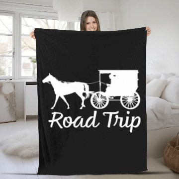 Discover Horse Pet Road Trip Amish Horse And Buggy Fleece Blankets