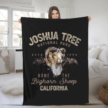 Discover Sheep Pet Joshua Tree National Park Bighorn Fleece Blankets