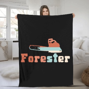 Discover Retro Forester Chainsaw Forest Logging Forestry Baseball Tees Fleece Blankets