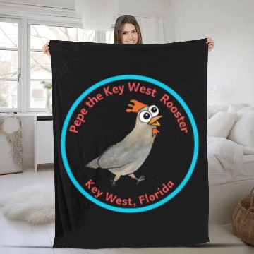 Discover Chicken Pet Pepe the Key West Rooster Baseball Tees Fleece Blankets