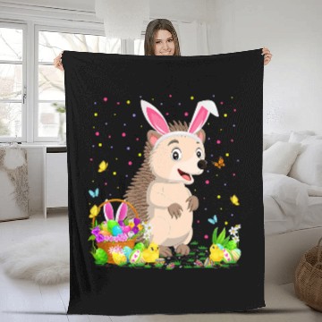 Discover Hedgehog Pet Easter Hedgehogs Bunny Egg Hunting Hedgehogs Easter Sunday Fleece Blankets