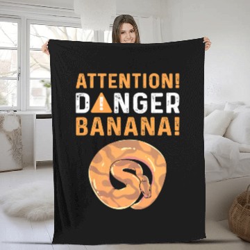 Discover Python Pet Attention Danger Banana Royal Python Banana Ball Python Fleece Blankets