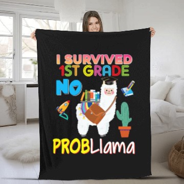 Discover Llama Pet I Survived st Grade No Probllama Llama Graduate First Grad Baseball Tees Fleece Blankets