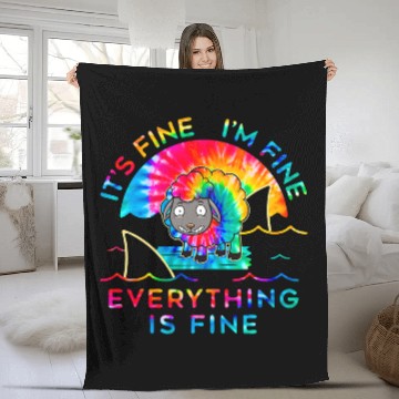 Discover Sheep Pet Its Fine Im Fine Everything Is Fine Tie Dye39 Fleece Blankets