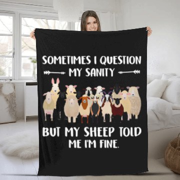 Discover Sheep Pet Sometimes I Question My Sanity Sheep Fleece Blankets