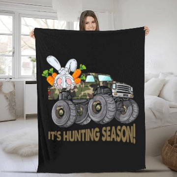 Discover Tractor Fun Carrot Eggscavator Construction Easter Tractor Egg Hunt Fleece Blankets
