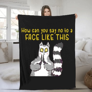 Discover Lemur Pet How Can You Say No Face Fleece Blankets