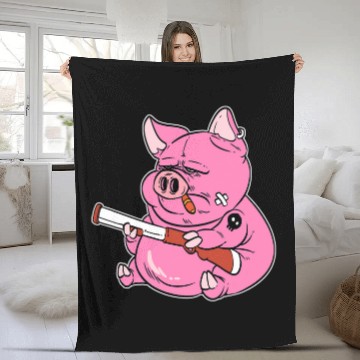 Discover Pig Pet Gangster Pig Cop Or Police Officer Baseball Tees Fleece Blankets