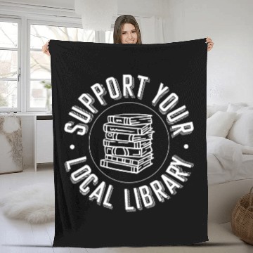 Discover Book Fun Support Your Local Library 2 Fleece Blankets