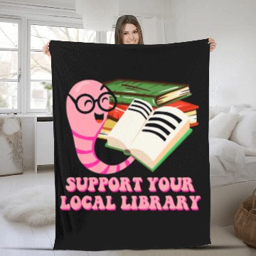 Discover Book Fun Support Your Local Library Librarian Bookworm 2 Baseball Tees Fleece Blankets