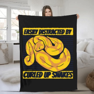 Discover Python Pet Easily Distracted By Curled Up Snakes Banana Ball Python Fleece Blankets