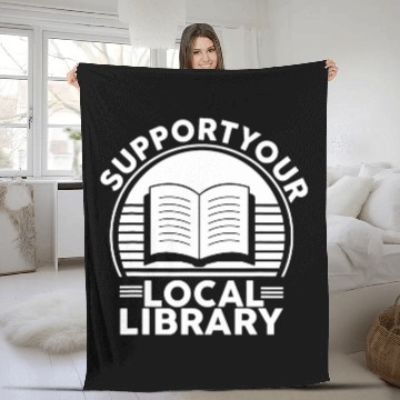 Discover Book Fun Support Your Local Library Book Lovers Zip Fleece Blankets