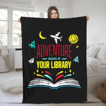 Discover Book Fun Summer Reading 04 Adventure Begins At Your Library Baseball Tees Fleece Blankets