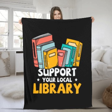 Discover Book Fun Support your local Library Book Reading Fleece Blankets