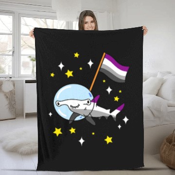 Discover Shark Pet Asexual Hammerhead Shark In Space Ace Pride Fleece Blankets