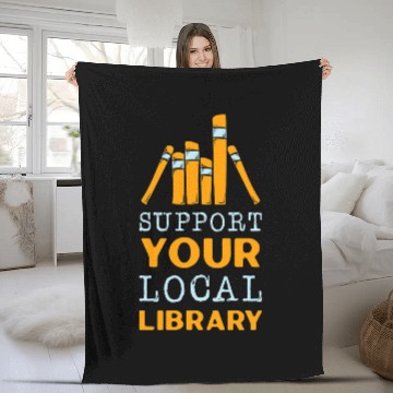 Discover Book Fun Support Your Local Library Students School Knowledge Fleece Blankets