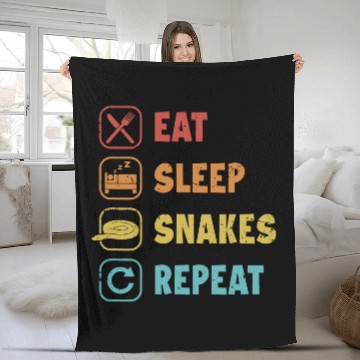 Discover Python Pet Eat Sleep Snakes Repeat Pythonidae Banana Ball Python Fleece Blankets