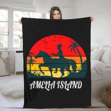 Discover Horse Pet Amelia Island Florida Horseback Riding Fleece Blankets