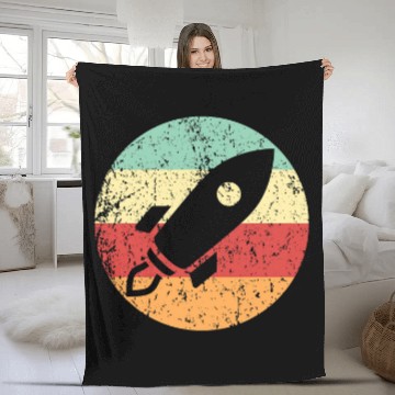 Discover Astronaut Job vintages Space Ship Cool Retro 1970s Style Circle Fleece Blankets