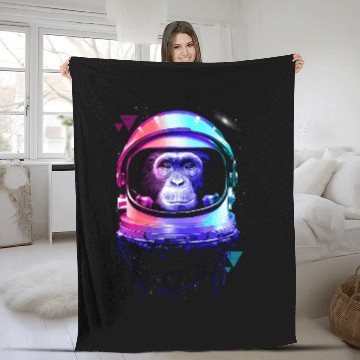 Discover Astronaut Job vintages Space Travel Astronaut Monkey Ape Fleece Blankets