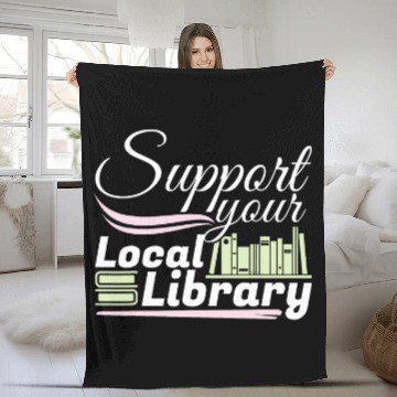 Discover Book Fun Support Your Local Library 1 Zip Fleece Blankets