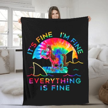 Discover Horse Pet Its Fine Im Fine Everything Is Fine Tie Dye Fleece Blankets