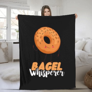 Discover Bagel Whisperer Bagels Baking Baker Dough Bagel Lover Fleece Blankets