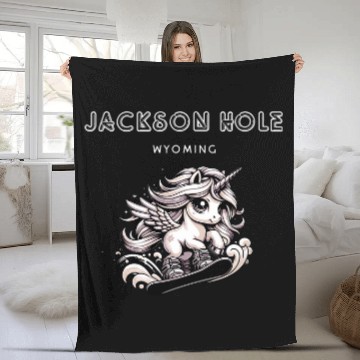 Discover Unicorn Pet Jackson Hole Wyoming Cool Snowboard Fleece Blankets
