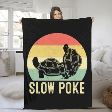 Discover Turtle Pet Retro Vintage Turtle Funny Slow Poke Turtle Lovers Fleece Blankets
