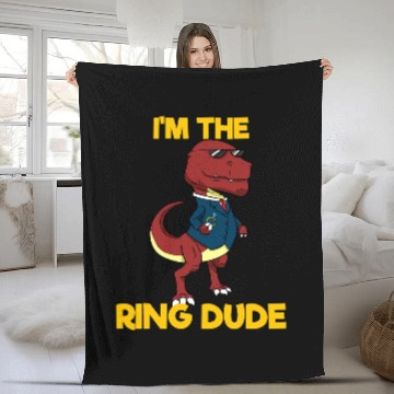 Discover Dinosaur Pet Bear Dinosaur Tyrannosaurus rexs TRex Ring Bearersaurus Page Boy 2 Fleece Blankets
