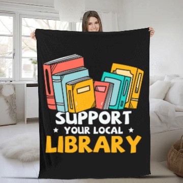 Discover Book Fun Support Your Local Library Fleece Blankets