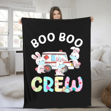 Discover nurses Job Boo Boo Crew Funny Bunny EMS EMT Paramedic nurses Easter Day Baseball Tees Fleece Blankets