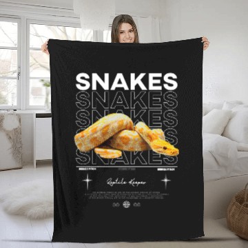 Discover Python Pet Burmese Python Modern Streetwear Reptile Keeper Fleece Blankets