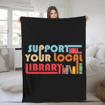 Discover Book Fun Support Your Local Library vintages Library Lover Book Lovers 8 Fleece Blankets