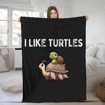 Discover Turtle Pet I Like Turtles Cute Funny Snail Riding Zip Fleece Blankets