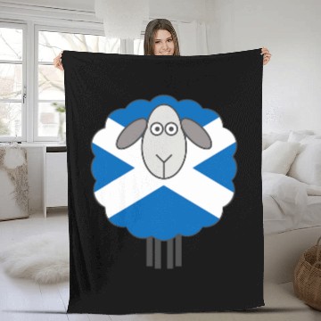 Discover Sheep Pet Blue and White Saltire Scottish Flag Patterned Fleece Blankets