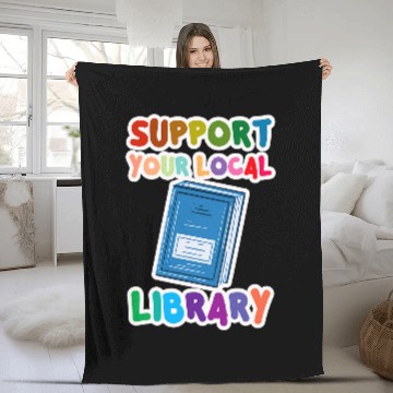 Discover Book Fun Support Your Local Library vintages Library Lover Book Lovers 10 Fleece Blankets