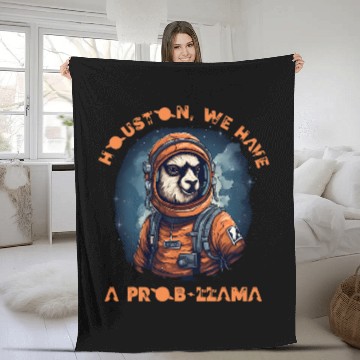 Discover Llama Pet Astronaut HOUSTON WE HAVE A PROBLLAMA Fleece Blankets