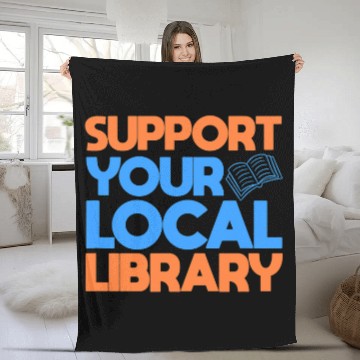 Discover Book Fun Support Your Local Library Book Reader Bookworm Librarian 8 Fleece Blankets