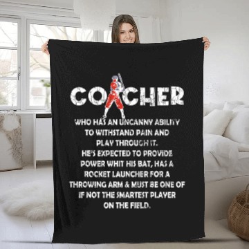 Discover Baseball Catcher Definition Fun Player Coachs Sports Graphic Zip Fleece Blankets