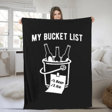 Discover Beer Fun My Bucket List Beer and Ice Fleece Blankets