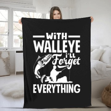Discover Fishing Fun Walleye Fishing Walleye Fishermen Walleye Fish Baseball Tees Fleece Blankets